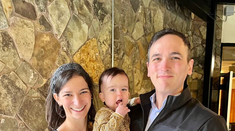 Rachael Klein Miller, husband Max Miller and their daughter Zohara. Rachael Klein Miller hopes a COVID-19 vaccine is soon authorized for younger children. (Contributed)