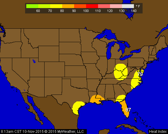 USA Heat Index Loop