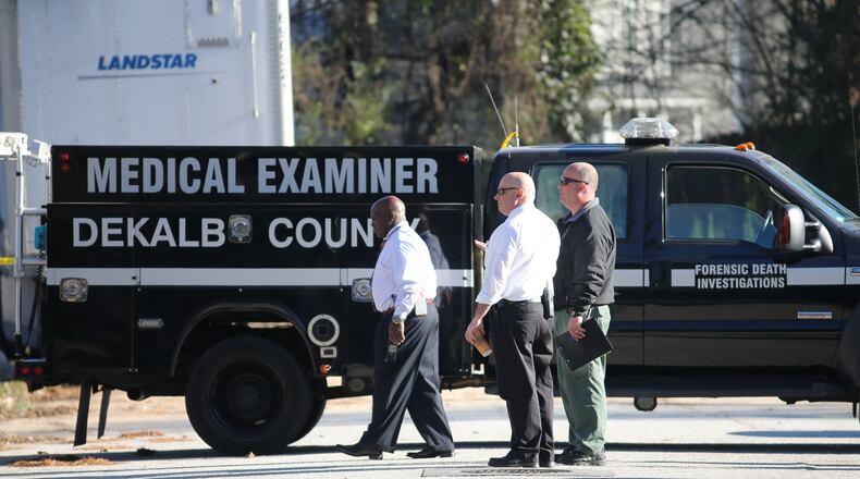 The DeKalb County Medical Examiner’s office responded to the scene of a fatal shooting on Tuesday afternoon. (BEN GRAY / BGRAY@AJC.COM)