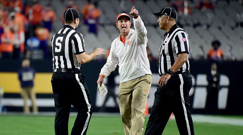 Clemson coach Dabo Swinney and his colleagues in the ACC voted to recommend a centralized replay system. (Photo by Harry How/Getty Images)
