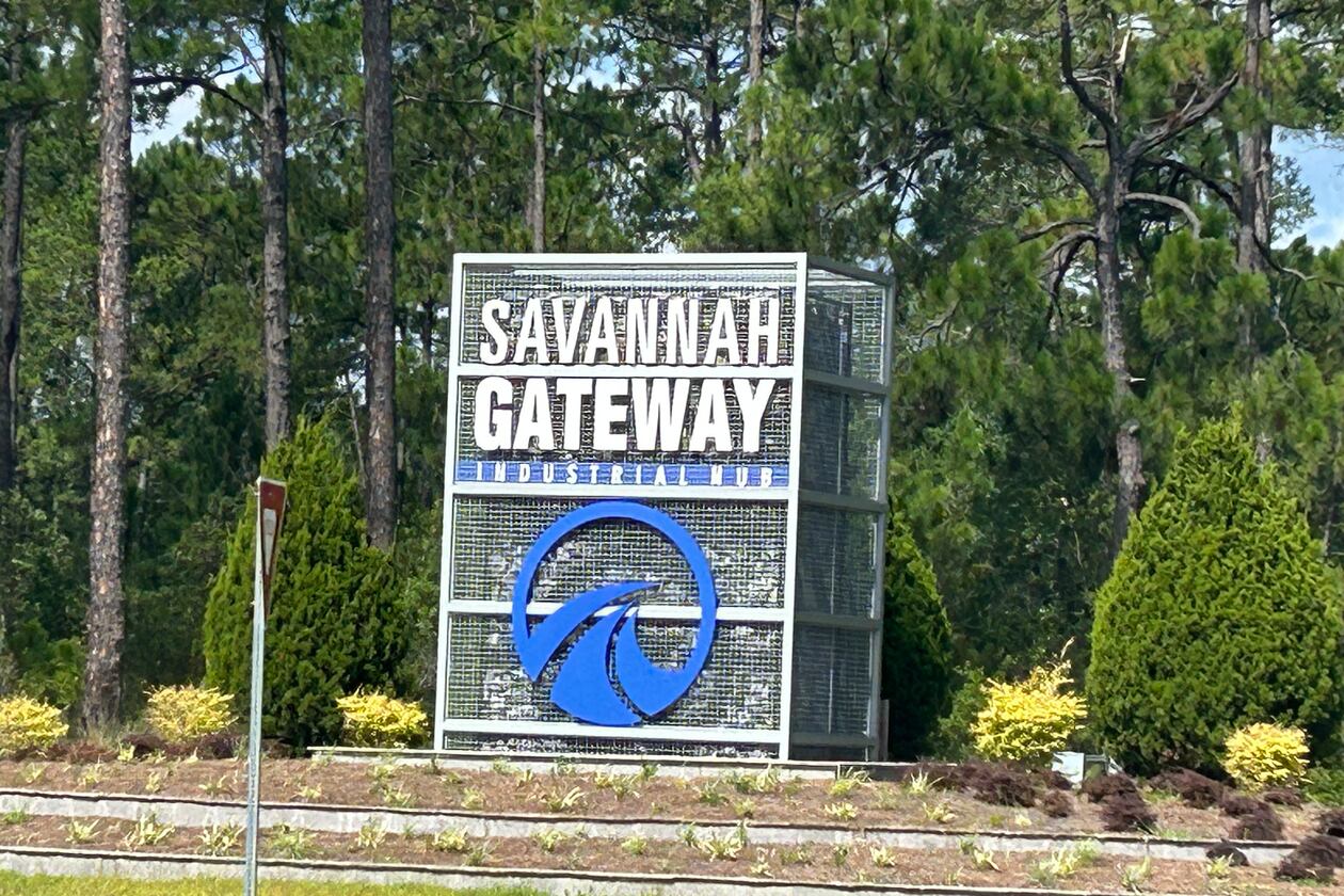 The Savannah Gateway Industrial Hub near Rincon is home to several logistics companies and is the planned site of coastal Georgia’s first data center. (Adam Van Brimmer/AJC)