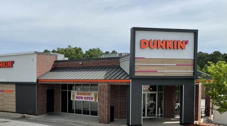 The Dunkin' located at 300 Indian Trail Lilburn Road NW in Norcross will offer free coffee to customers May 7 as part of a reopening celebration. (Courtesy of Dunkin')