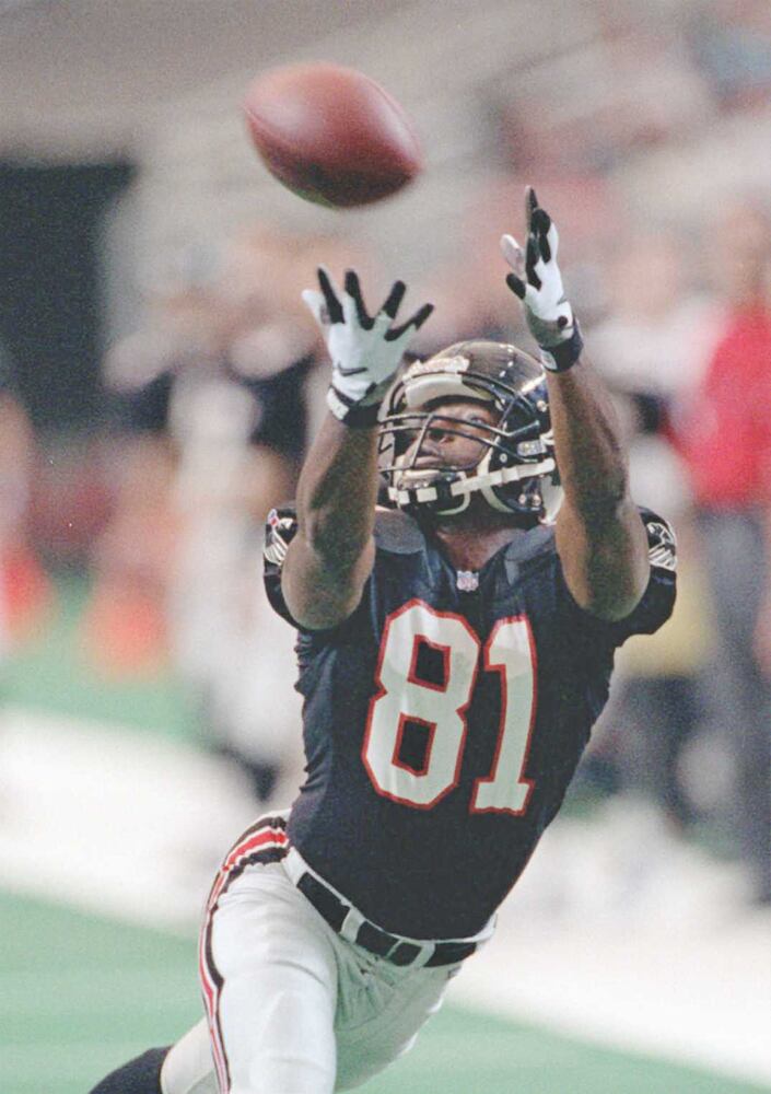 Mathis caught a touchdown for the Falcons in Super Bowl XXXIII