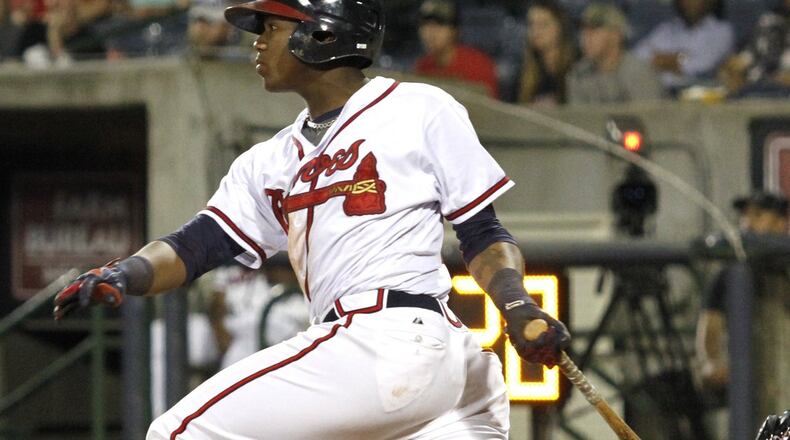Ronald Acuna is pictured in a May game at Double-A Mississippi, where he was the youngest player in the Southern League. He was promoted last week to Triple-A Gwinnett and had a homer, two doubles and five hits in his first three games at the higher level. (Photo Ed Gardner, Mississippi Braves)