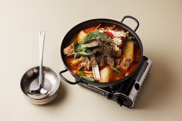 Chef Brian So's Korean restaurant Spring 2nd Branch offers an extensive menu of Korean dishes like gamja tang, a pork neck and potato stew. (Courtesy of Peter Ho)