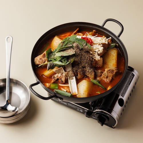 Chef Brian So's Korean restaurant Spring 2nd Branch offers an extensive menu of Korean dishes like gamjatang, a pork neck and potato stew. (Courtesy of Peter Ho)