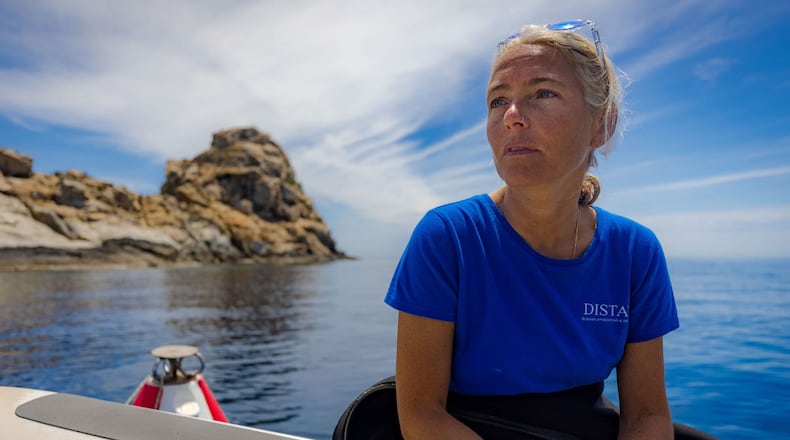 FILE - This undated handout picture released by Greenpeace Italia on Friday, May 15, 2026 shows Monica Montefalcone one of the five Italian scuba divers who died near Alimathaa in the Maldives archipelago while exploring an underwater cave. (Greenpeace via AP, Ho)