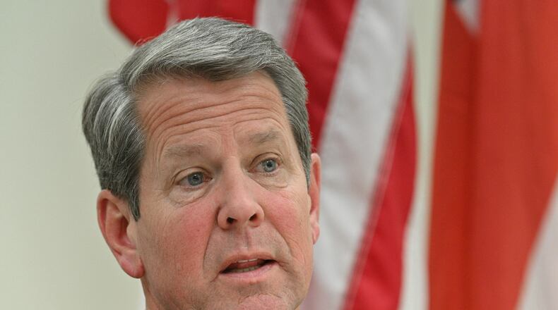 Gov. Brian Kemp said he will campaign for reelection based on his record of aggressively reopening the economy during the coronavirus pandemic, his approval of an anti-abortion law, his support for tax cuts and being a “true conservative that hasn’t wavered.” (Hyosub Shin / Hyosub.Shin@ajc.com)
