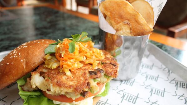 Savannah crab cake sandwich. photo credit Four Seasons Hotel