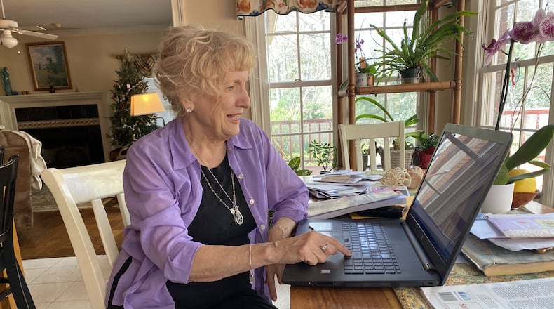 Writing fiction gives you a chance to live an unlived life, says Valdosta author Roberta George, a sudden success at age 80. Once one of her daughters telephoned to ask what she was up to, and she answered, “I’m trying to entice Leonard Cohen into my Bentley.” The daughter answered, “Oh my God, mother, that’s too much information.” CONTRIBUTED BY JEAN ARAMBULA