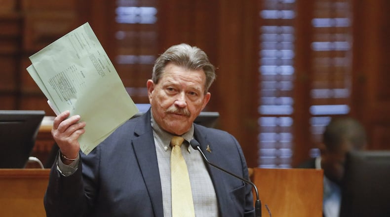State Rep. Alan Powell, R-Hartwell, is the sponsor of a bill that would require consistent use of forms, signatures and seals as ballots move through the election process. “Every little part that could give credence to our elections is what’s needed right now,” Powell said. Bob Andres / robert.andres@ajc.com