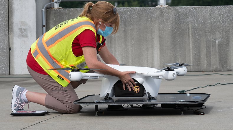 UPS is delivering COVID-19 vaccines by drone at the Atrium Health Wake Forest Baptist medical campus in Winston-Salem, N.C. Source: UPS