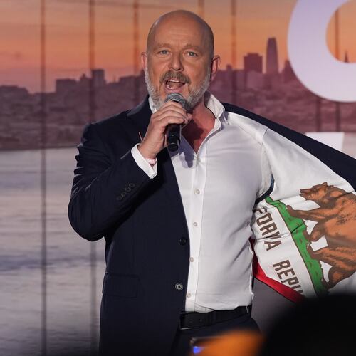 California gubernatorial candidate Steve Hilton speaks during an election night event Tuesday, June 2, 2026, in Huntington Beach, Calif. (AP Photo/Gregory Bull)