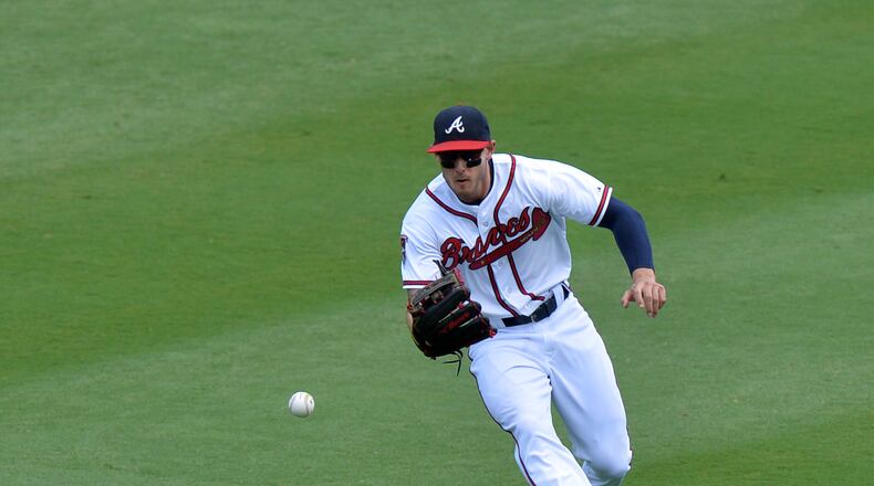 Jordan Schafer didn't get to play the field often this season with the Braves. (Brant Sanderlin/bsanderlin@ajc.com)