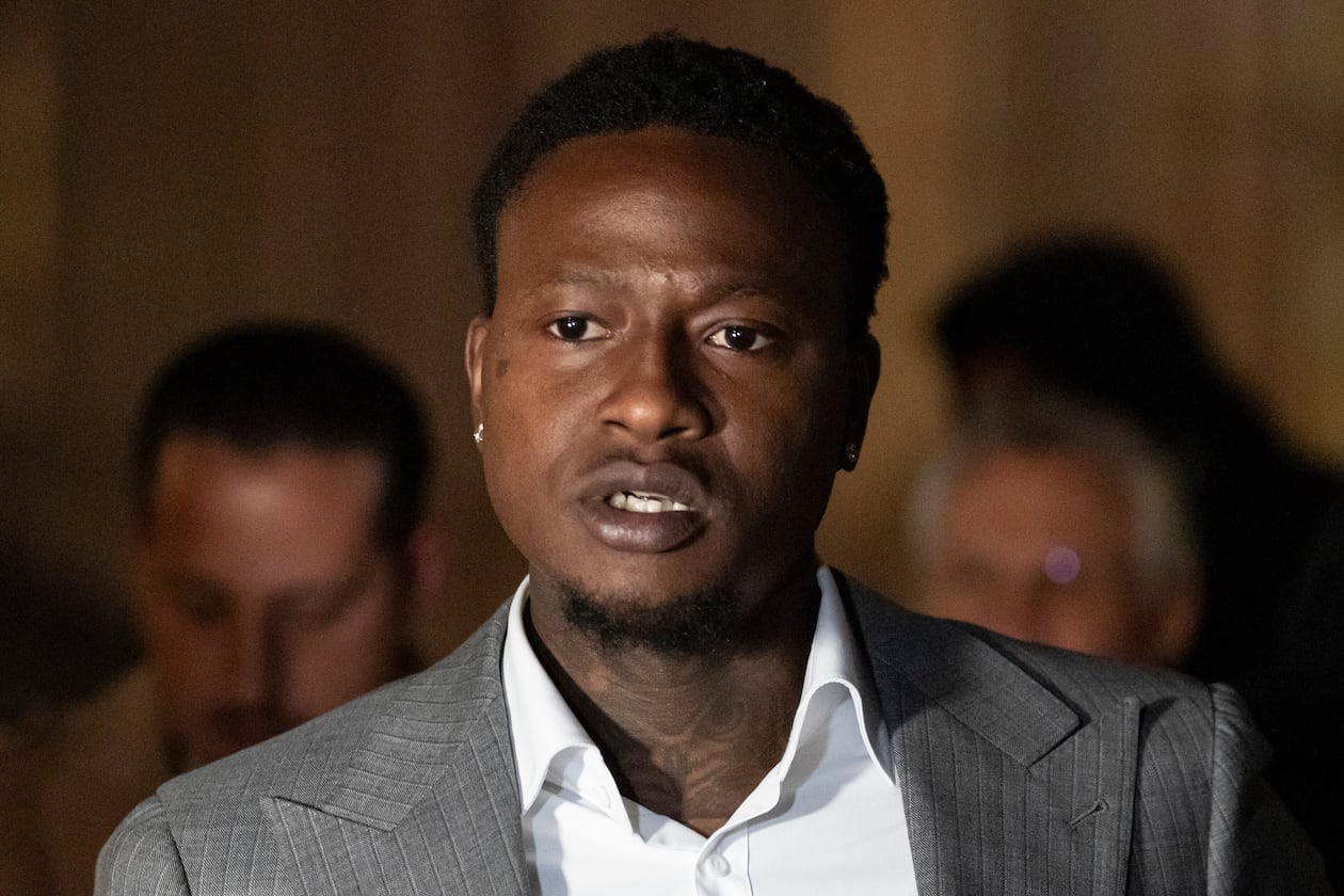 Miami Heat's Terry Rozier leaves Brooklyn federal court, Monday, Dec. 8, 2025, in New York. (AP Photo/Yuki Iwamura)