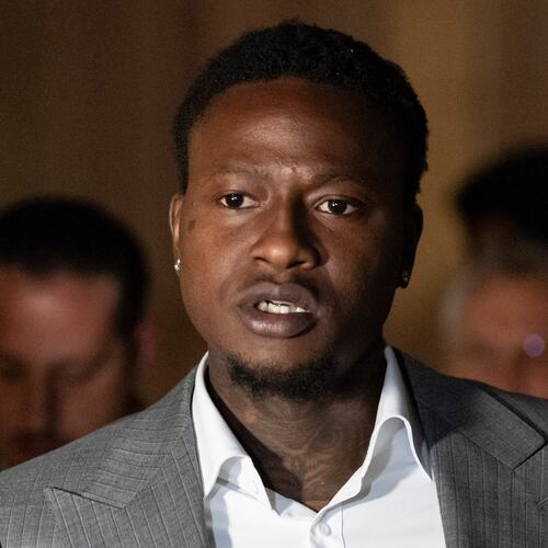 Miami Heat's Terry Rozier leaves Brooklyn federal court, Monday, Dec. 8, 2025, in New York. (AP Photo/Yuki Iwamura)