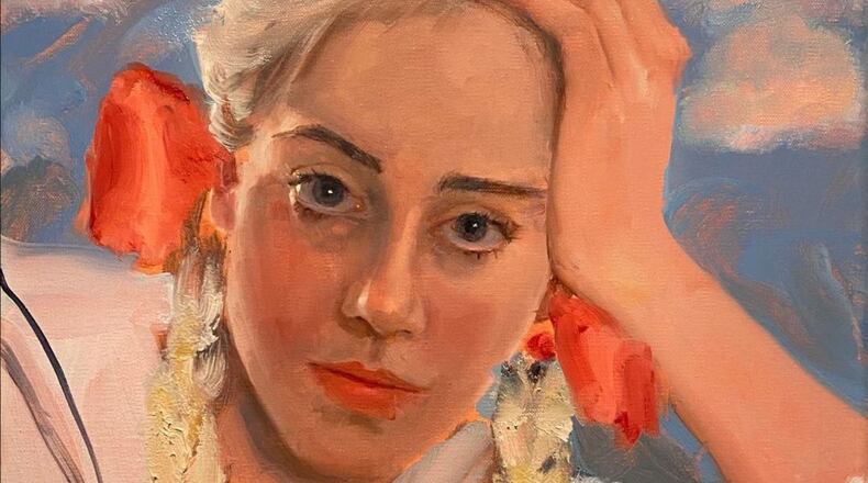 New York artist Jenna Gribbon is featured in a solo show at the Athens gallery Howard's. Gribbon's "My Girlfriend as Pollyanna. Contributed by Howard's