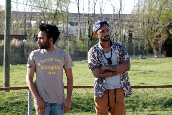 ATLANTA -- “The Streisand Effect” -- Episode 104 (Airs Tuesday, September 20, 10:00 pm e/p) Pictured: (l-r) Donald Glover as Earnest Marks, Keith Standfield as Darius. CR: Guy D'Alema/FX