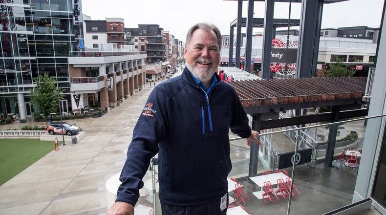 Updates will be given on The Battery Atlanta, next to Truist Park, by Braves Development Company President/CEO Mike Plant on Sept. 14 at the Cobb Chamber's Marquee Monday luncheon. STEVE SCHAEFER / SPECIAL TO THE AJC