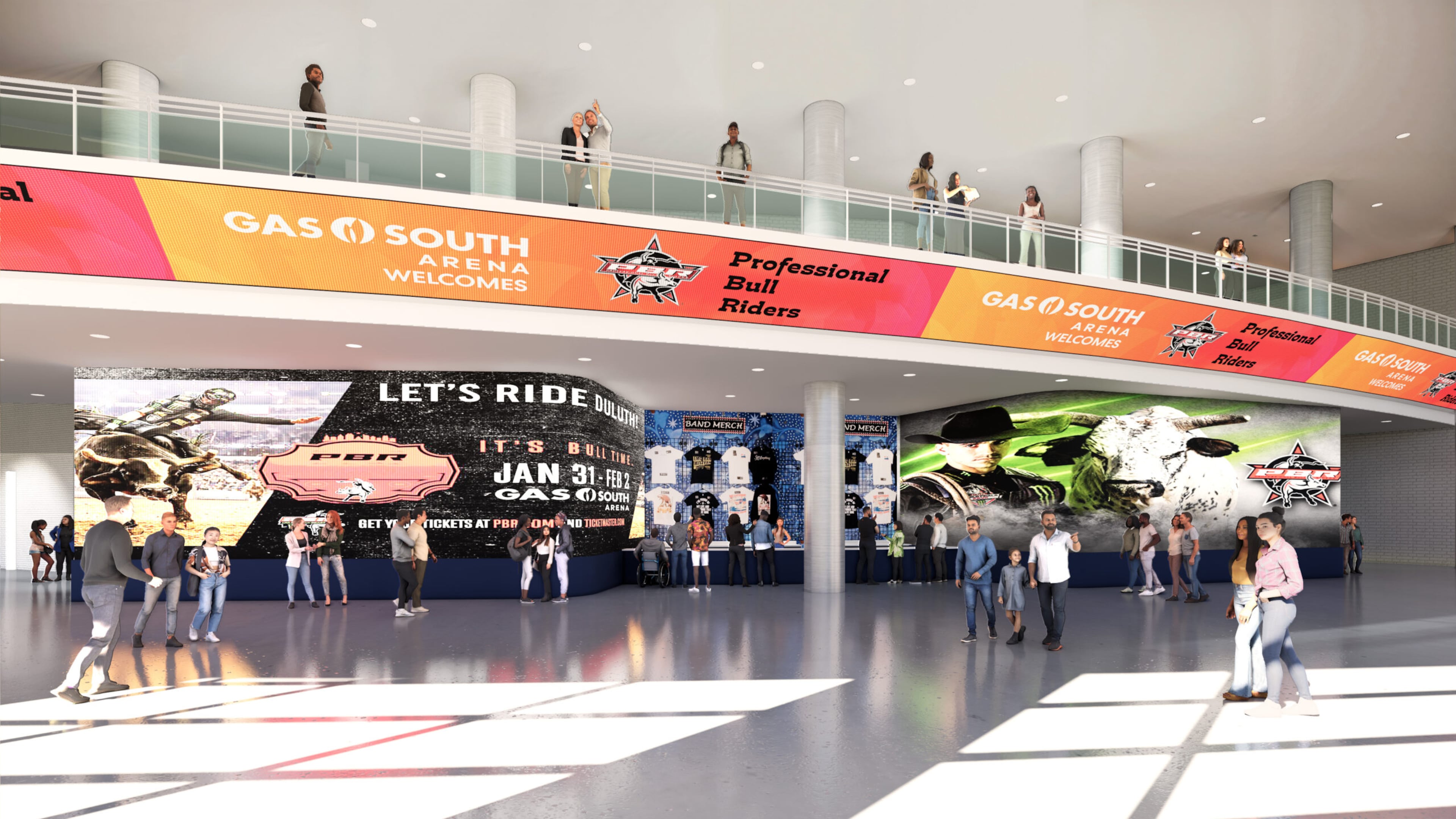 A large renovation campaign for Gas South Arena in Gwinnett County was announced in 2025, which is showcased in this rendering. (Courtesy of Gas South District)