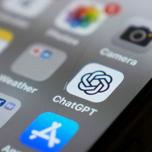 FILE - The Chat GPT app icon is seen on a smartphone screen, Aug. 4, 2025, in Chicago. (AP Photo/Kiichiro Sato, File)