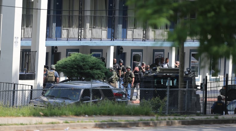 Police officers were on the scene of a standoff on May 12, 2014, in southwest Atlanta.