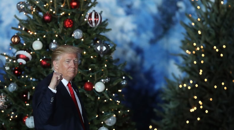 ORLANDO, FL - DECEMBER 16: President-elect Donald Trump attends a stop on his 'USA Thank You Tour 2016' at the Orlando Amphitheater at the Central Florida Fairgrounds on December 16, 2016 in Orlando, Florida. (Photo by Joe Raedle/Getty Images)