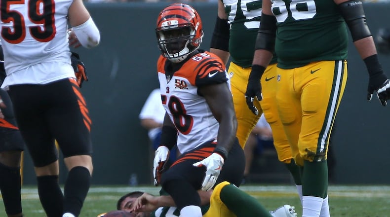 Carl Lawson, a Milton High School graduate, was named to the NFL's All-Rookie team after getting 8.5 sacks for the Bengals.