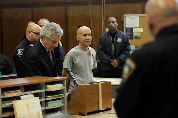 FILE - Pedro Hernandez appears in Manhattan criminal court with his attorney, Harvey Fishbein, Nov. 15, 2012, in New York. (AP Photo/Louis Lanzano, Pool, File)