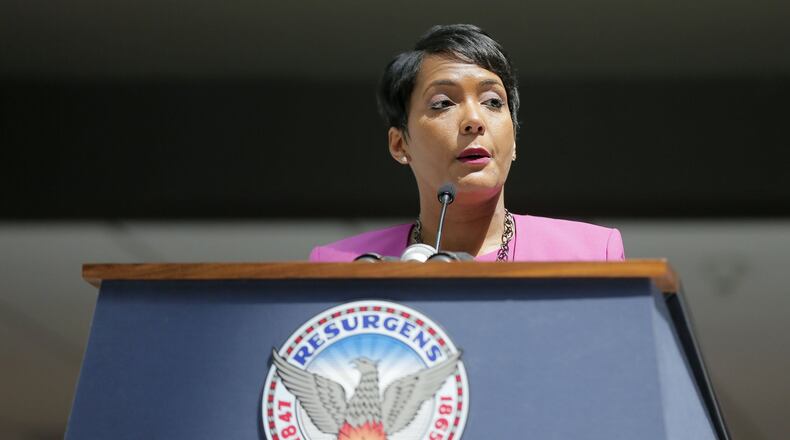 Mayor Keisha Lance Bottoms proposed a long-term solution late      Thursday to a crisis with the city-run Housing Opportunities for      Persons With AIDS program. Some 250 clients are being evicted over      unpaid housing subsidies. Bob Andres bandres@ajc.com
