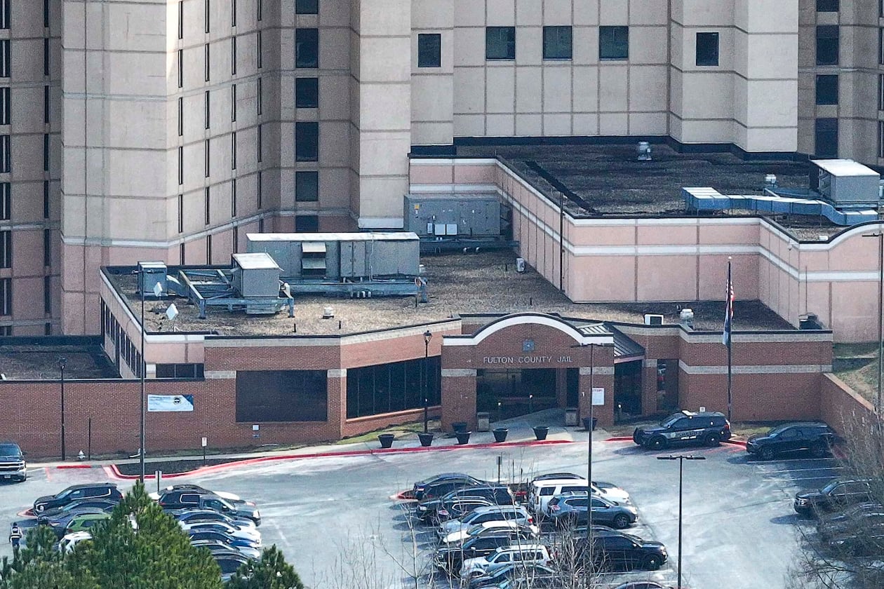 An aerial image shows the Fulton County Jail. (Miguel Martinez/AJC)