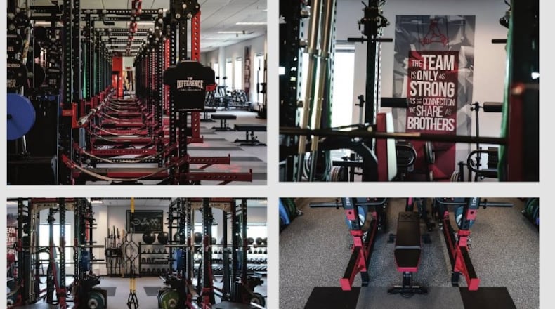 The Falcons refurbished weight room.