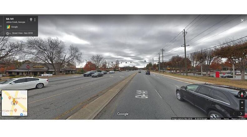 Rolling lane closures are planned late Friday night and early Saturday morning as paving crews work on Medlock Bridge Road (Ga. 141) in Johns Creek. GOOGLE MAPS