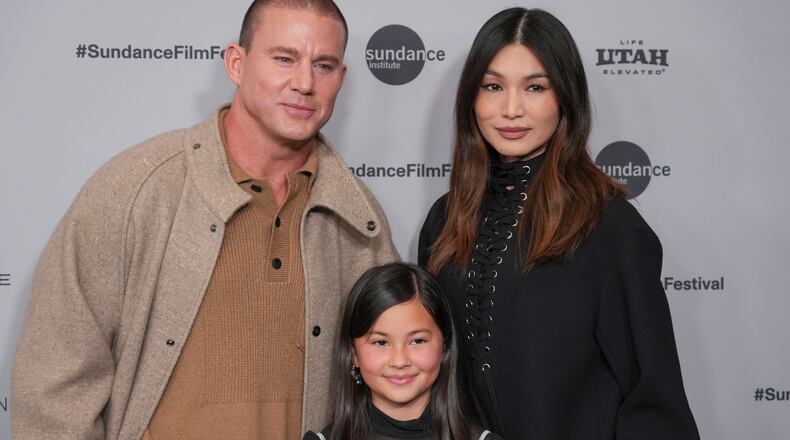 Channing Tatum, from left, Mason Reeves, and Gemma Chan attend the premiere of "Josephine" during the Sundance Film Festival on Friday, Jan. 23, 2026, at Eccles Center in Park City, Utah. (AP Photo/Chris Pizzello)