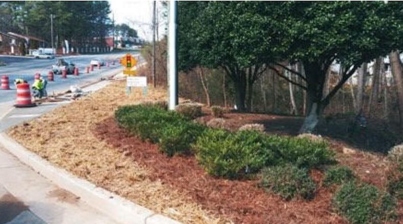 Sidewalk installation in progress along Indian Trail Road. (Gateway85)