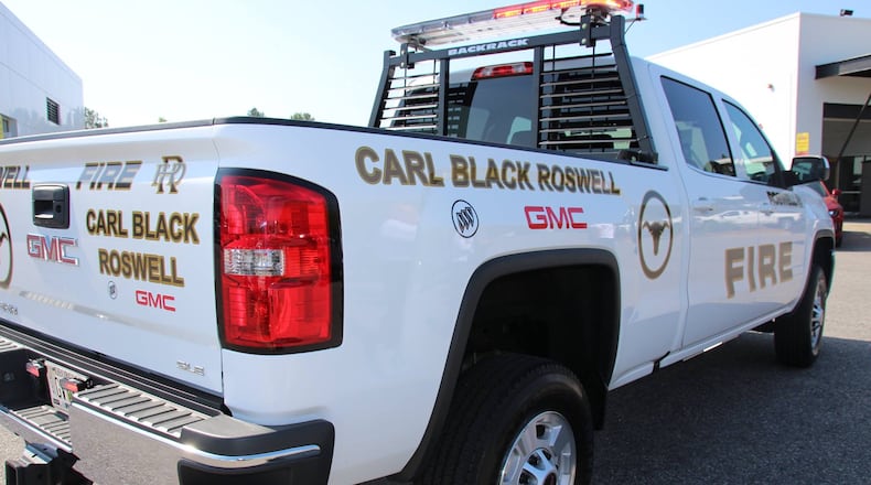Carl Black, a man who owns a dealership in Roswell, donated this truck to the city's fire department.