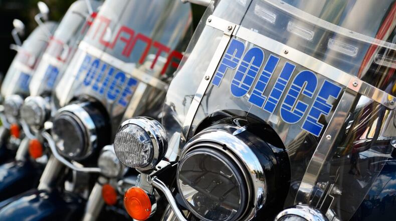 Police shields in a row