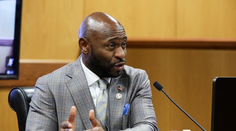 Fulton County Special Prosecutor Nathan Wade testifies during a hearing on Thursday, Feb. 15, 2024 in Atlanta. (Alyssa Pointer/Pool/Getty Images/TNS)