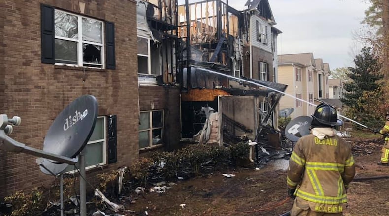 An apartment building off Fairington Village Drive was heavily damaged in a fire last week.