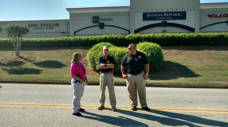 A Banks County deputy was shot at the Tanger Outlet in Commerce on Wednesday. (Credit: Banks County Sheriff's Office)