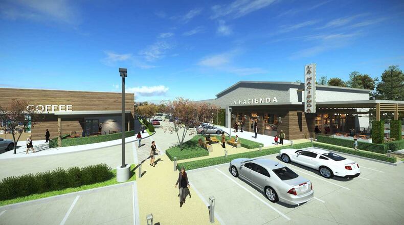 This is a rendering of what the Terraces at Johns Creek are expected to look like. Developers expect the retail and restaurant project to open just before Thanksgiving 2020. (Courtesy of HTH Architects)