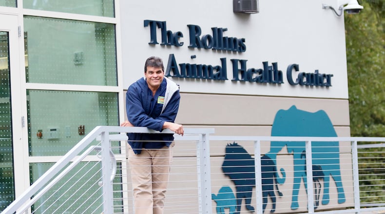 Vice President of Animal Health at Zoo Atlanta, Dr. Sam Rivera, poses for a photograph outside the Rollins Animal Center on Thursday, November 2024.
(Miguel Martinez / AJC)