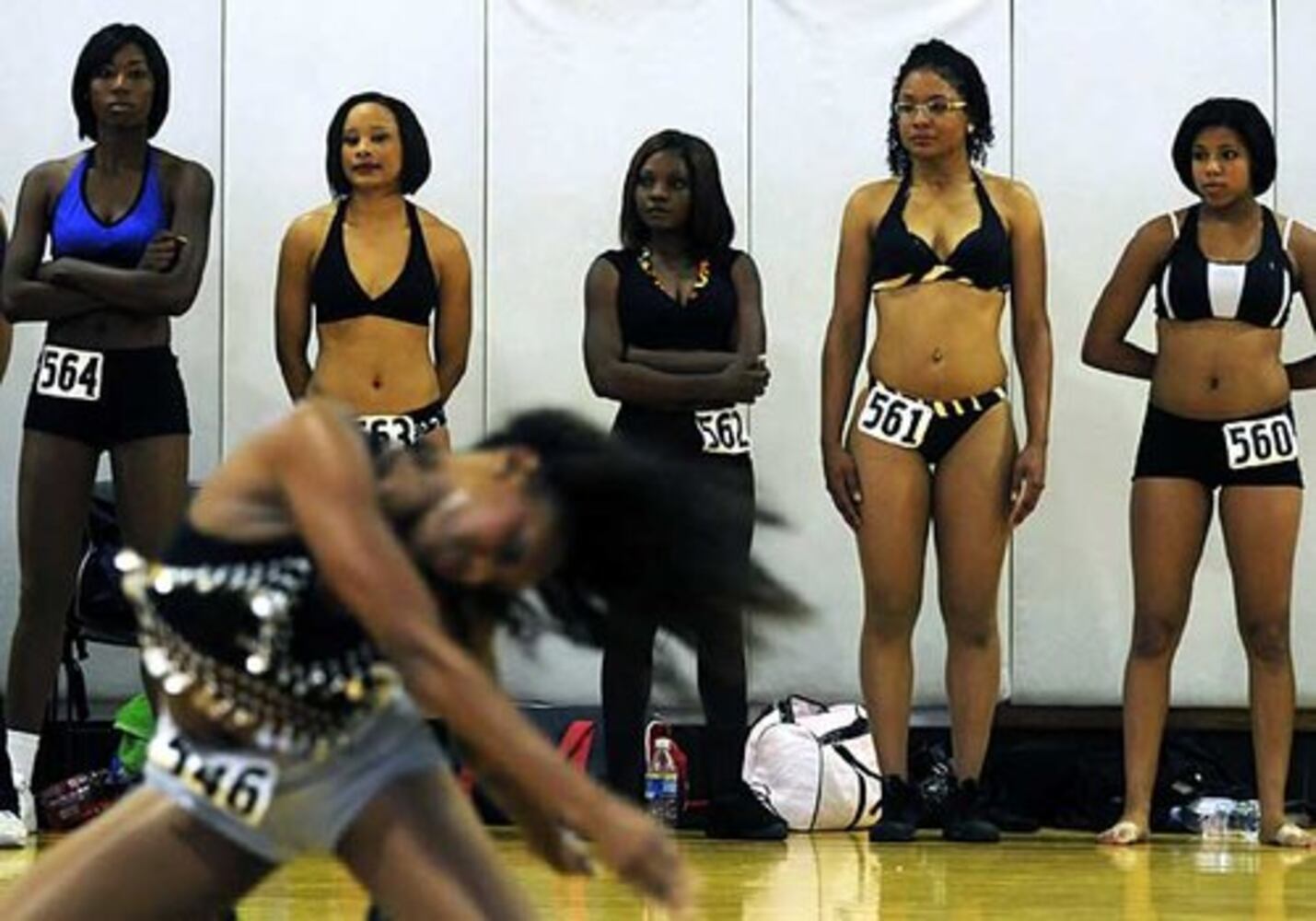 Trying out for the Hawks A-Town Dancers