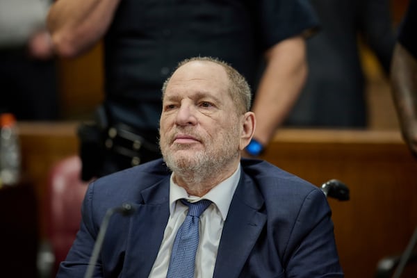 Harvey Weinstein appears in state court in Manhattan for his retrial on Wednesday, May 14, 2025 in New York. (Curtis Means/Pool Photo via AP)