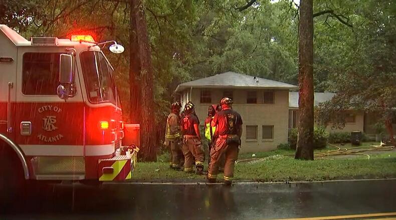 A 9-month-old baby was rescued from a fire in the 4000 block of Bakers Ferry Road in Atlanta on Wednesday. (Credit: Channel 2 Action News)