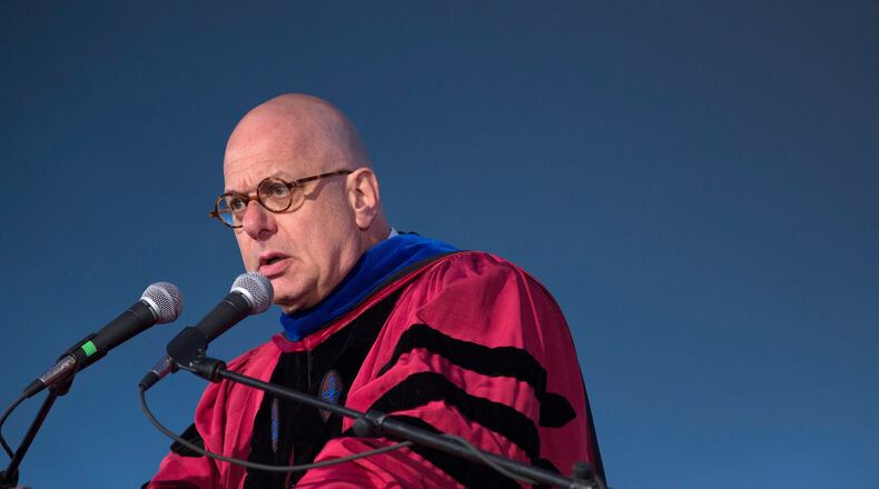 FILE - Bard College President Leon Botstein speaks during the 153rd Commencement at Bard College, May 25, 2013, in Annandale-on-Hudson, N.Y. (AP Photo/Philip Kamrass, File)
