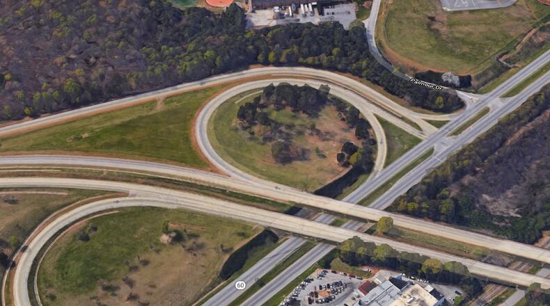 Georgia Department of Transportation construction partners will install single lane closures on I-985 southbound and close the I-985 southbound off-ramp to Ga. 60 (Exit 20) for continued bridge rehabilitation construction. (Google Maps)