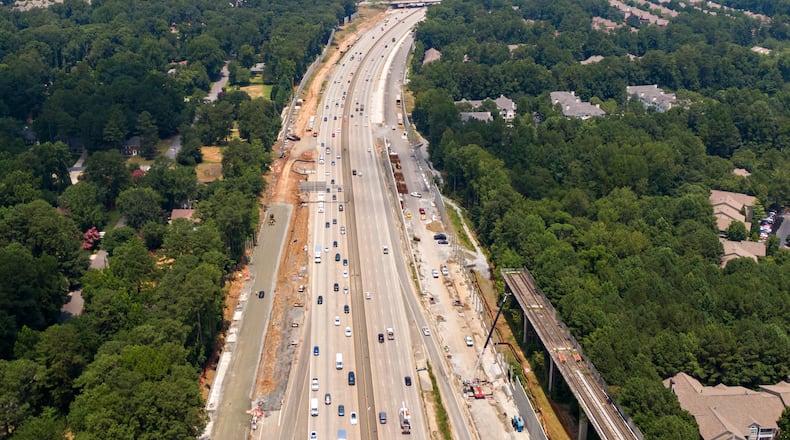 The Georgia Department of Transportation plans to build 16 miles of toll lanes on Ga. 400 in Fulton and Forsyth counties. (File photo by Hyosub Shin / Hyosub.Shin@ajc.com)
