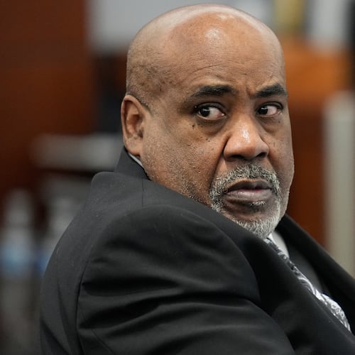 Duane "Keffe D" Davis in court for his murder trial related to the 1996 killing of rapper Tupac Shakur, at Clark County District Court Regional Justice Center in Las Vegas, on Tuesday, Aug. 18, 2026. (AP Photo/John Locher, Pool)