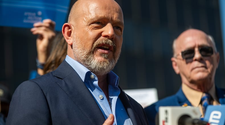 California gubernatorial candidate Steve Hilton speaks during a campaign event on Tuesday, June 9, 2026, in Norwalk, Calif. (AP Photo/Benjamin Hanson)